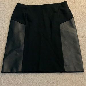 DKNY leather detailed skirt